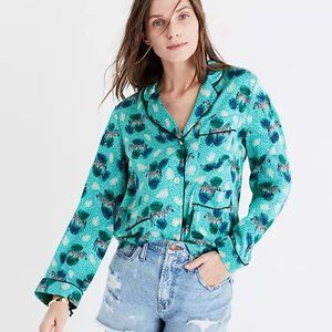 Madewell Zebra Silk Pajama Shirt Small